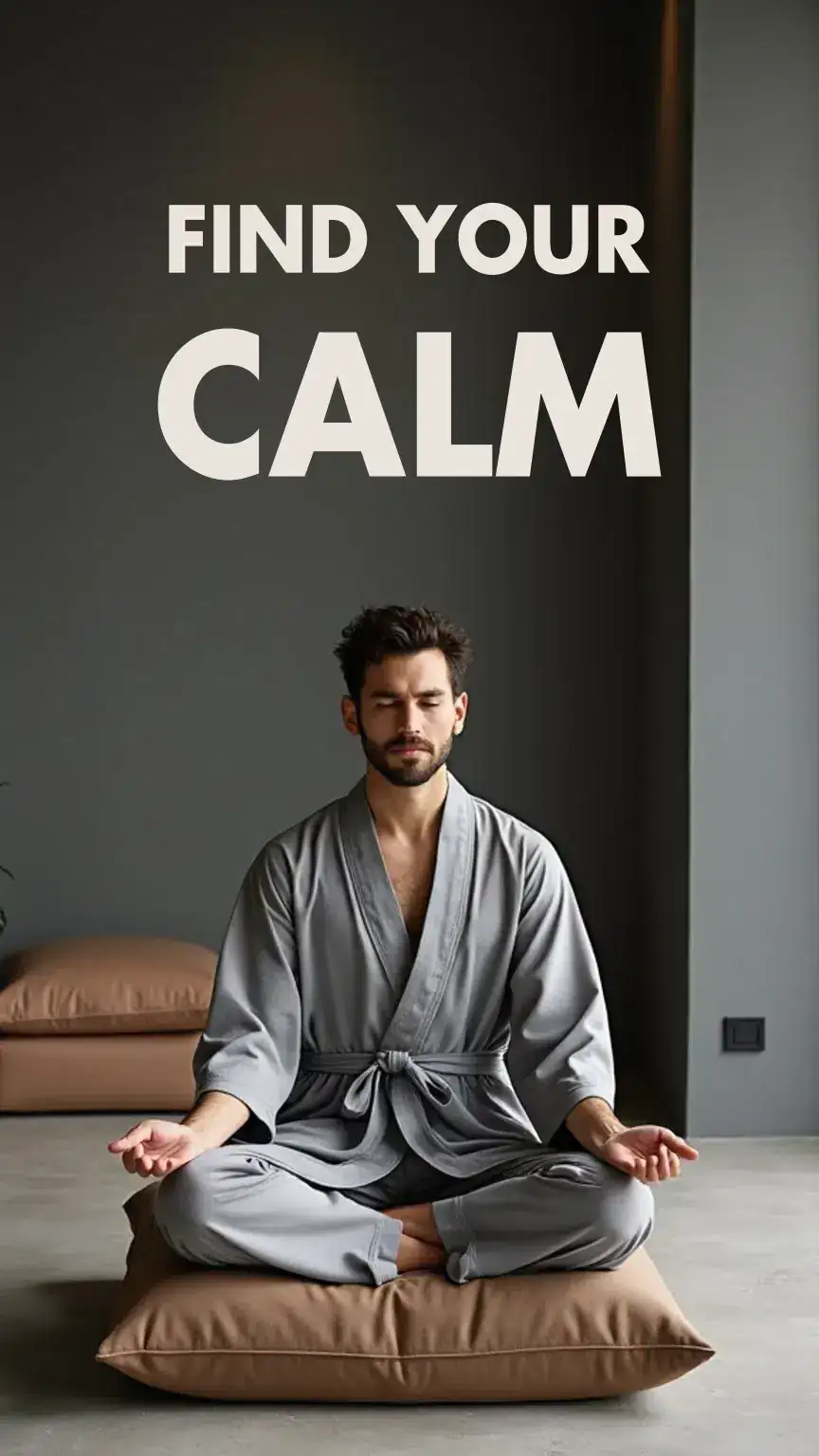 Man practicing mindfulness and deep breathing, illustrating self-care tips for men and promoting mental well-being.