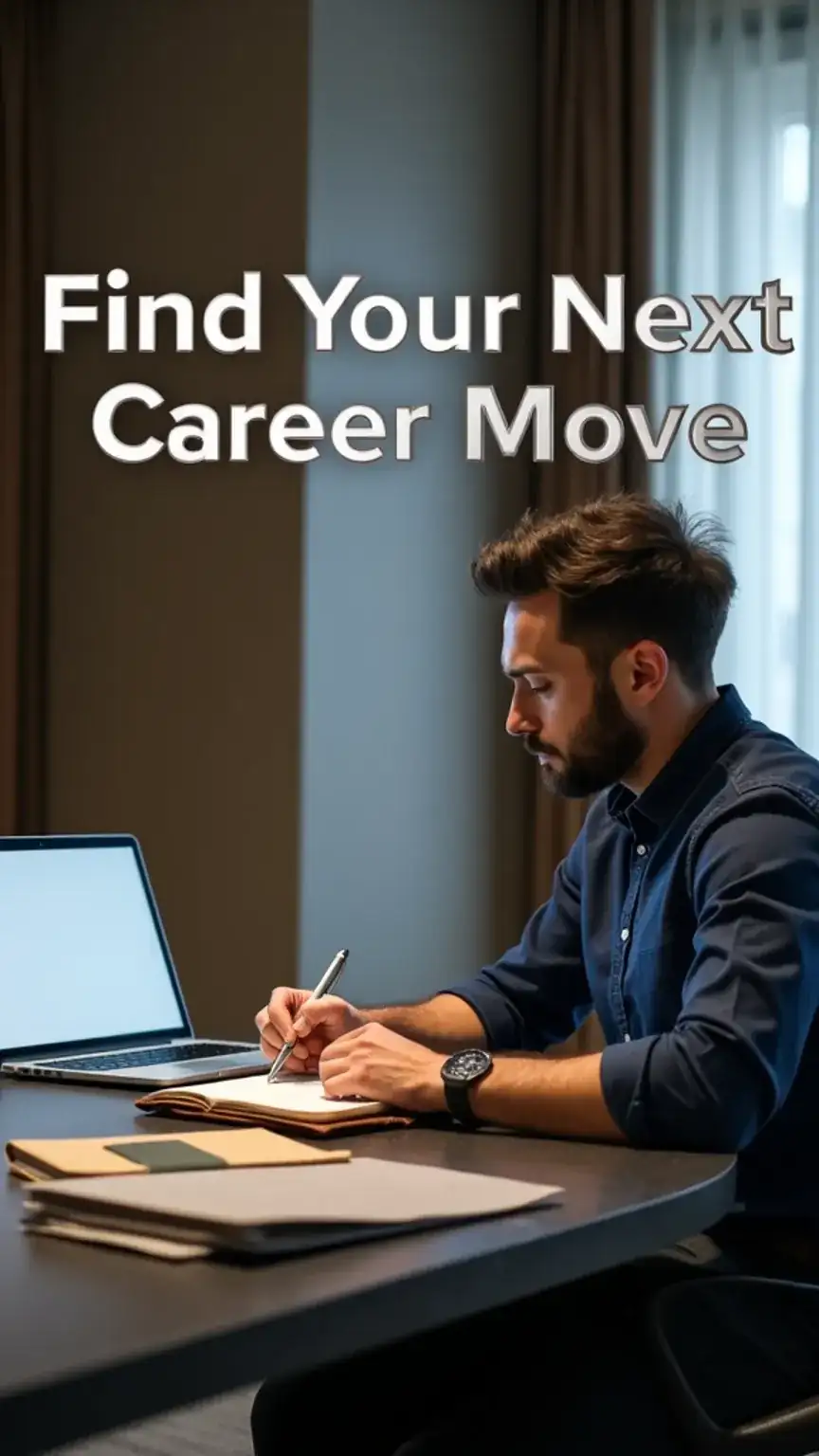 Man journaling to find his next career move, career assessment, finding passion, personal growth, career change.