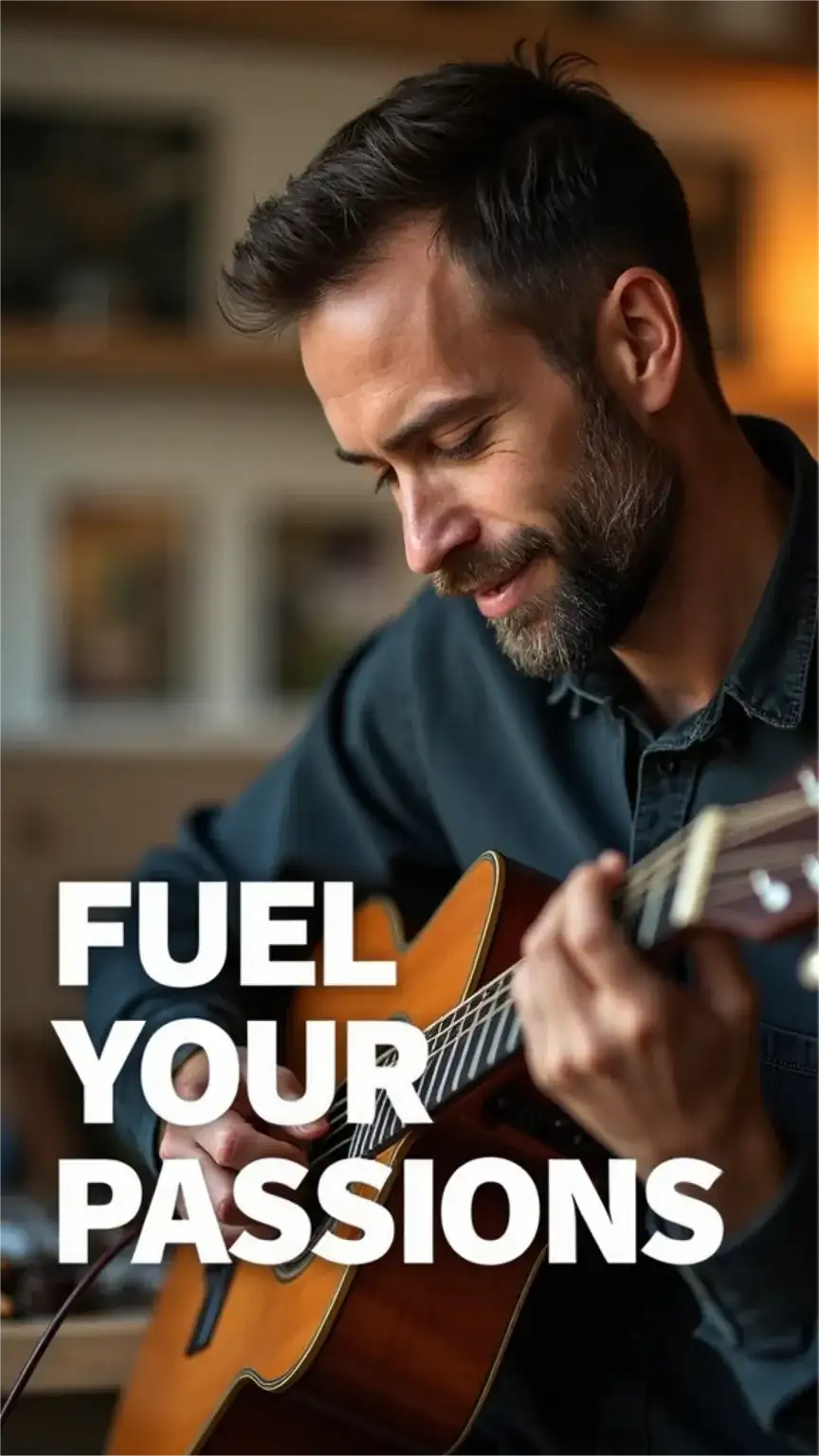 Man enjoying a hobby, illustrating personal fulfillment through self-care activities for men.