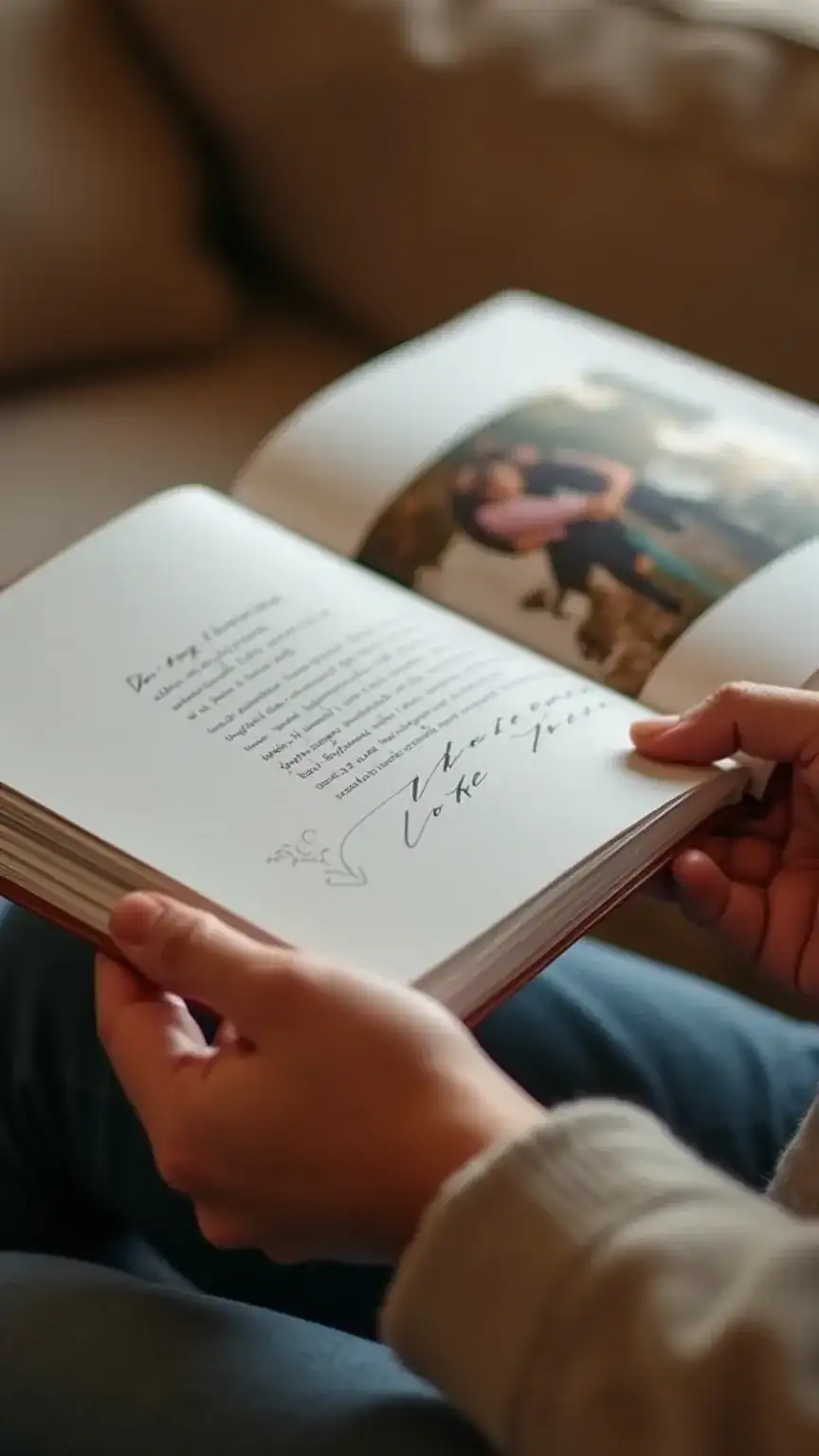 Personalized gift for her, custom photo album, heartfelt letter, romantic keepsake ideas.