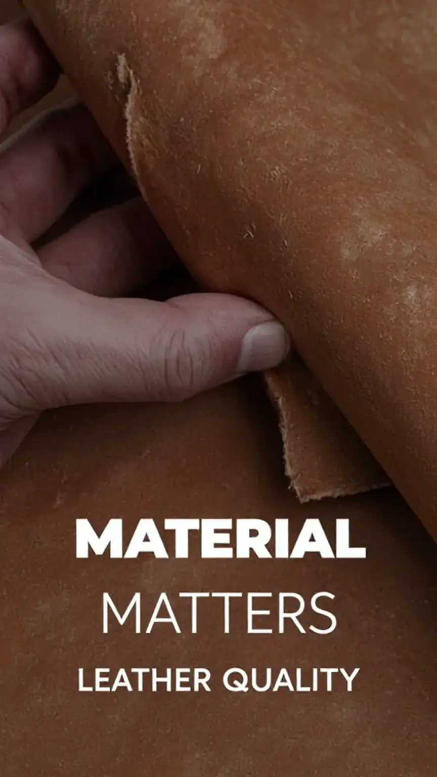 Close-up of high-quality brown leather texture, representing premium material for men's dress shoes, leather shoe quality.