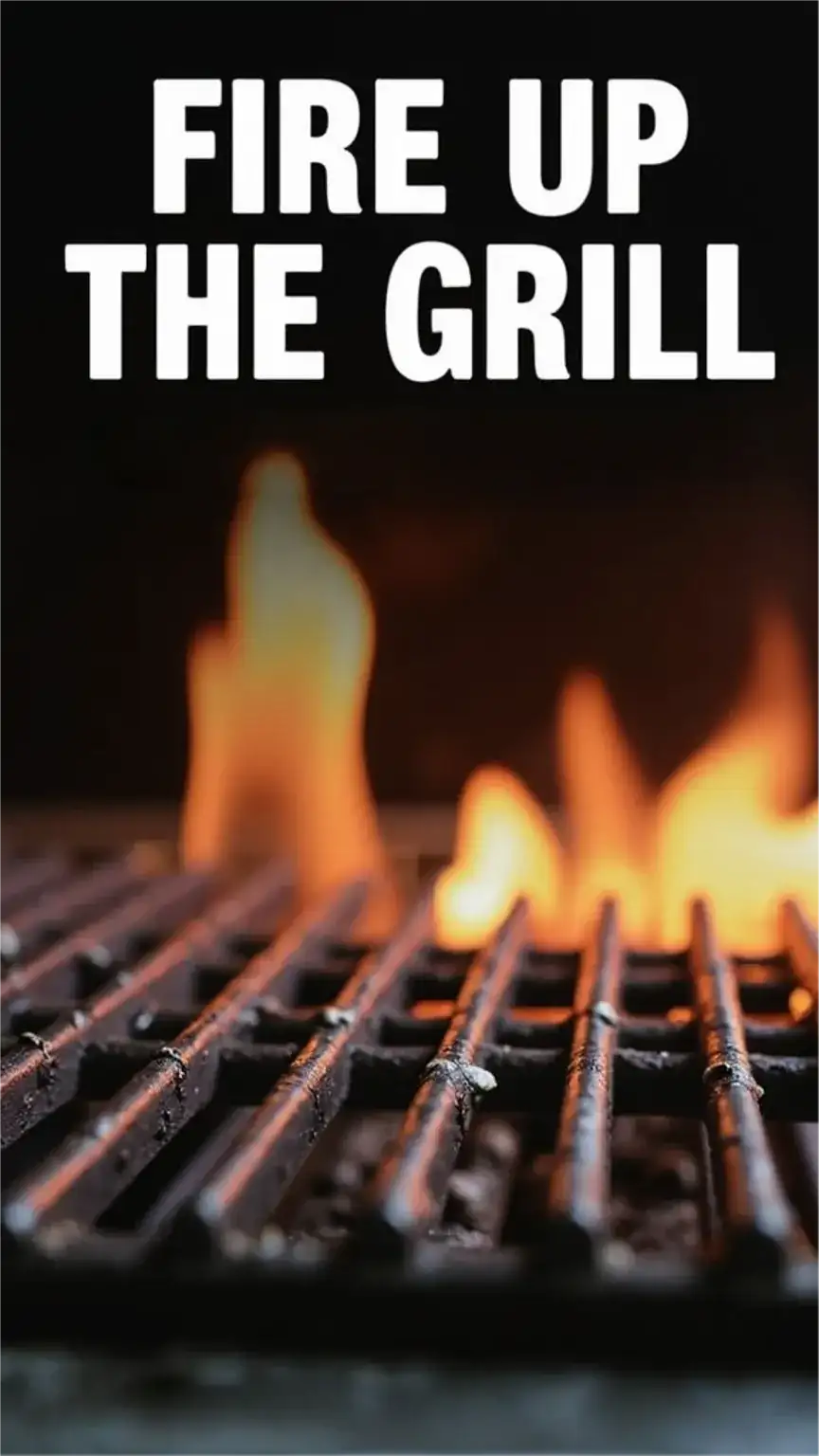 Close-up of a clean, hot barbecue grill with visible grates, ready for cooking, illustrating the importance of preheating for grilling vegetables.
