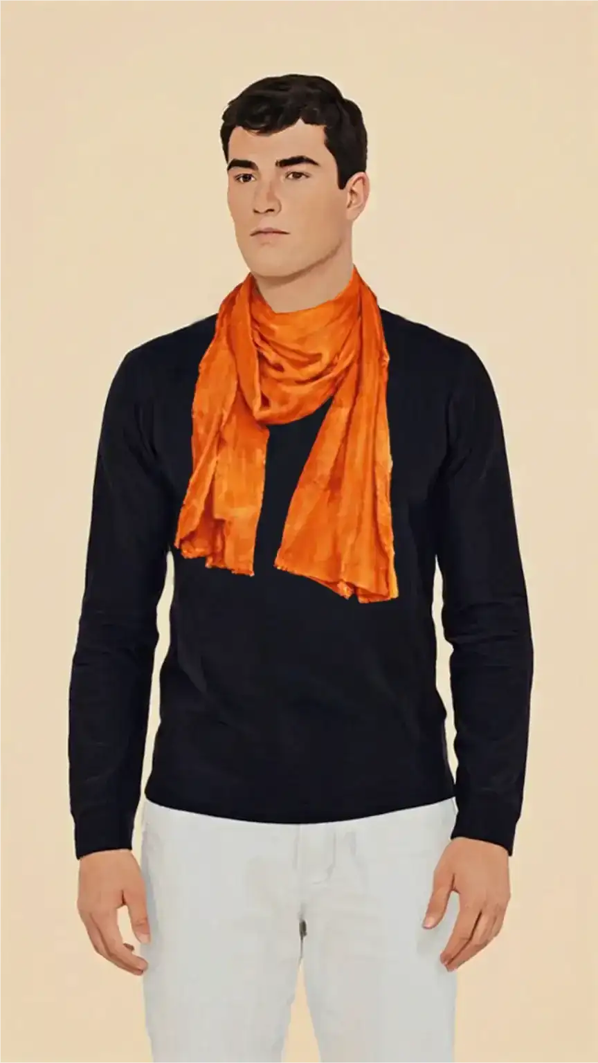 How to tie a double scarf knot for men, polished scarf styling. Mens winter fashion, advanced scarf tying.
