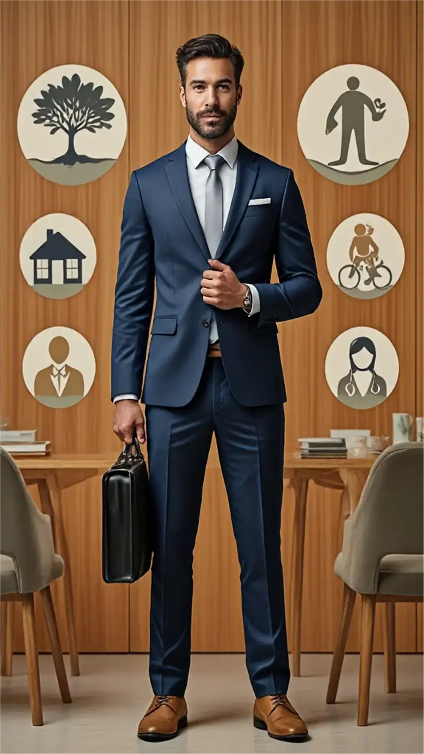 Choosing the right insurance for men: life insurance, disability insurance, long-term care. Wealth protection and financial security.