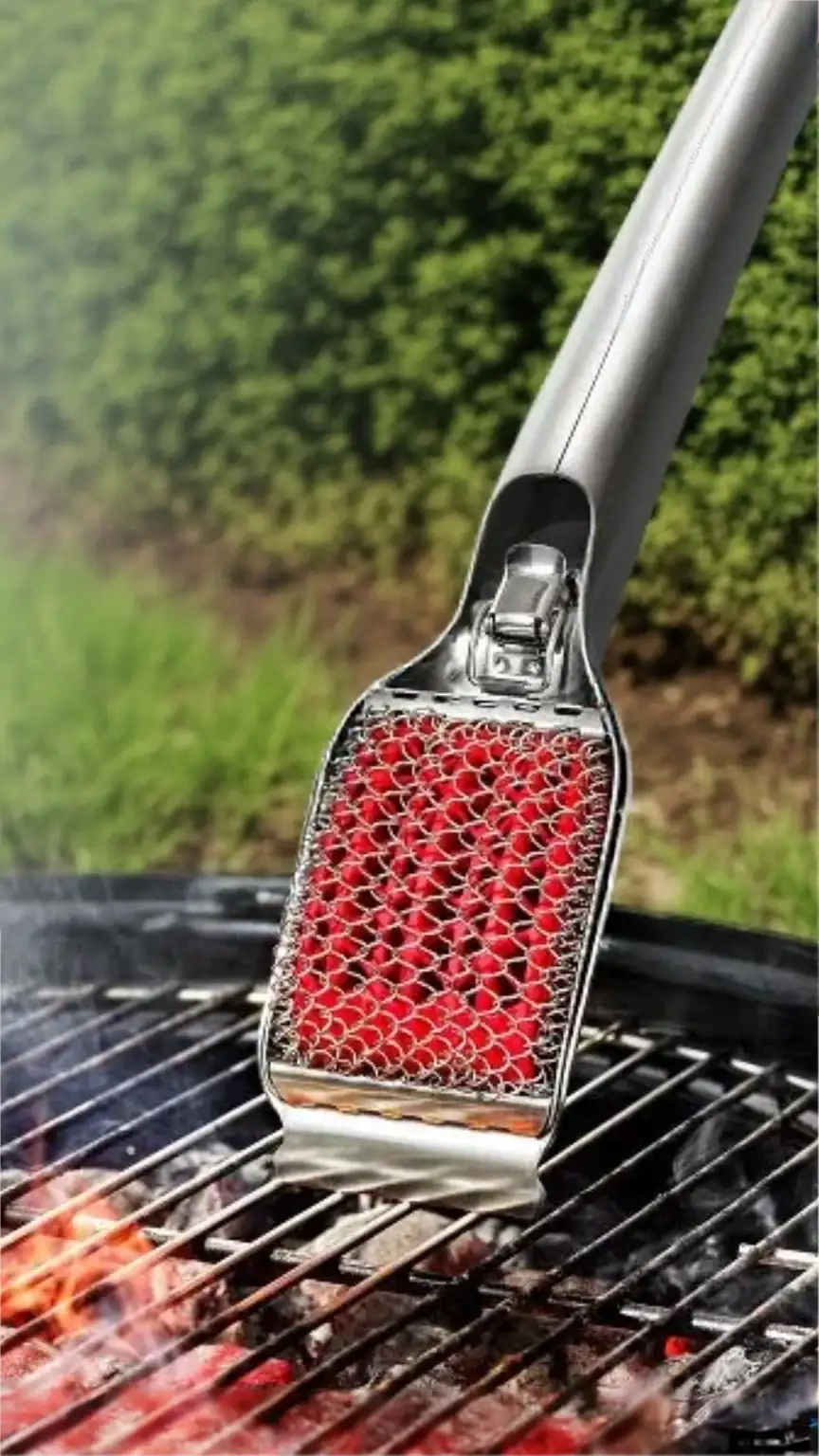 Keep your grill clean with the OXO Good Grips Grill Brush. BBQ cleaning tools, easy grill maintenance, effective brush.