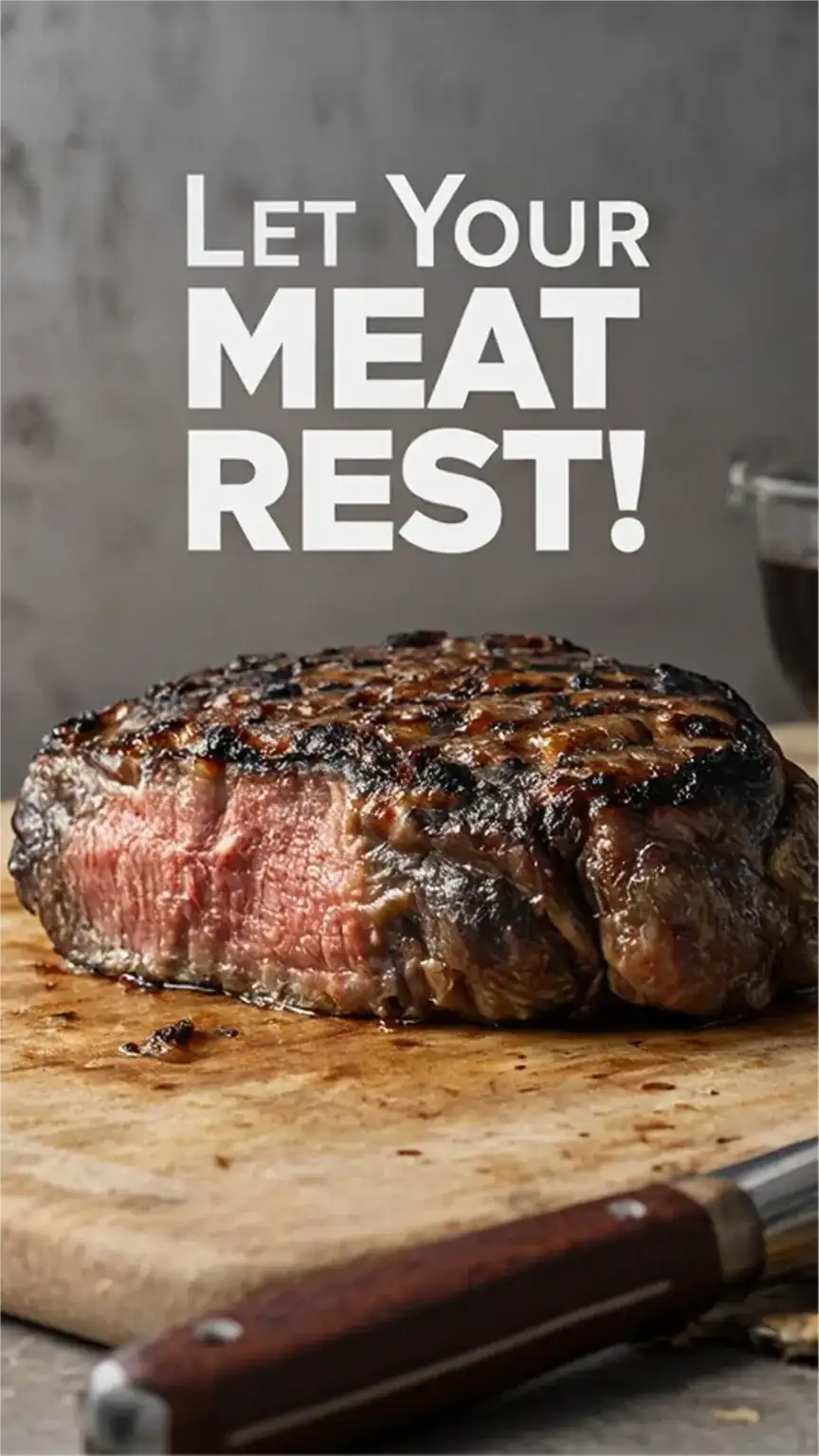Close-up of a perfectly grilled steak resting, showcasing juicy interior, essential for successful BBQ recipes and grilling tips.