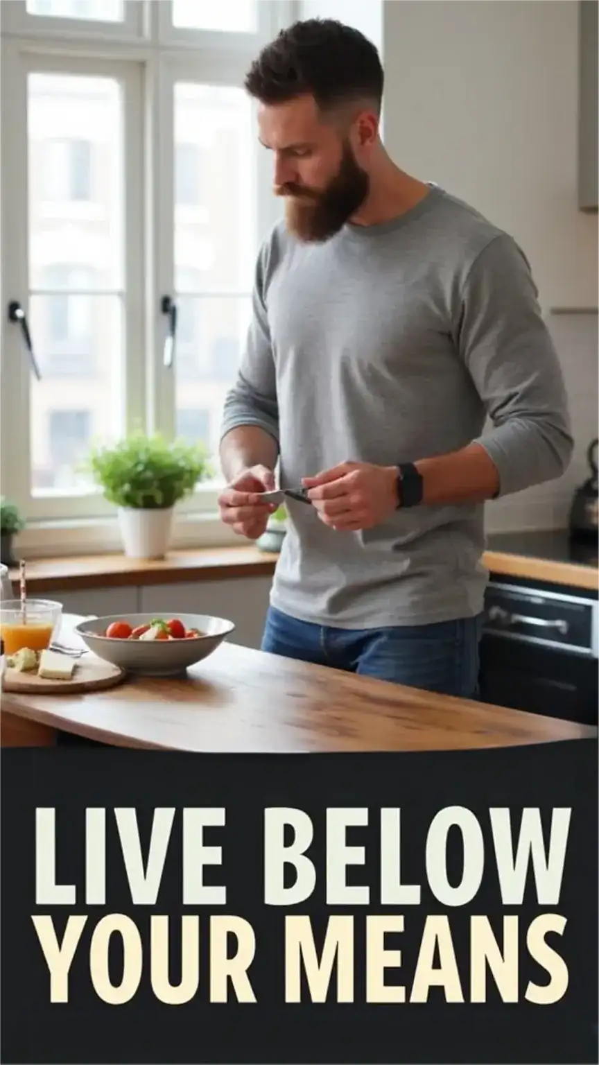Living below means for financial independence, wealth building, disciplined money management.