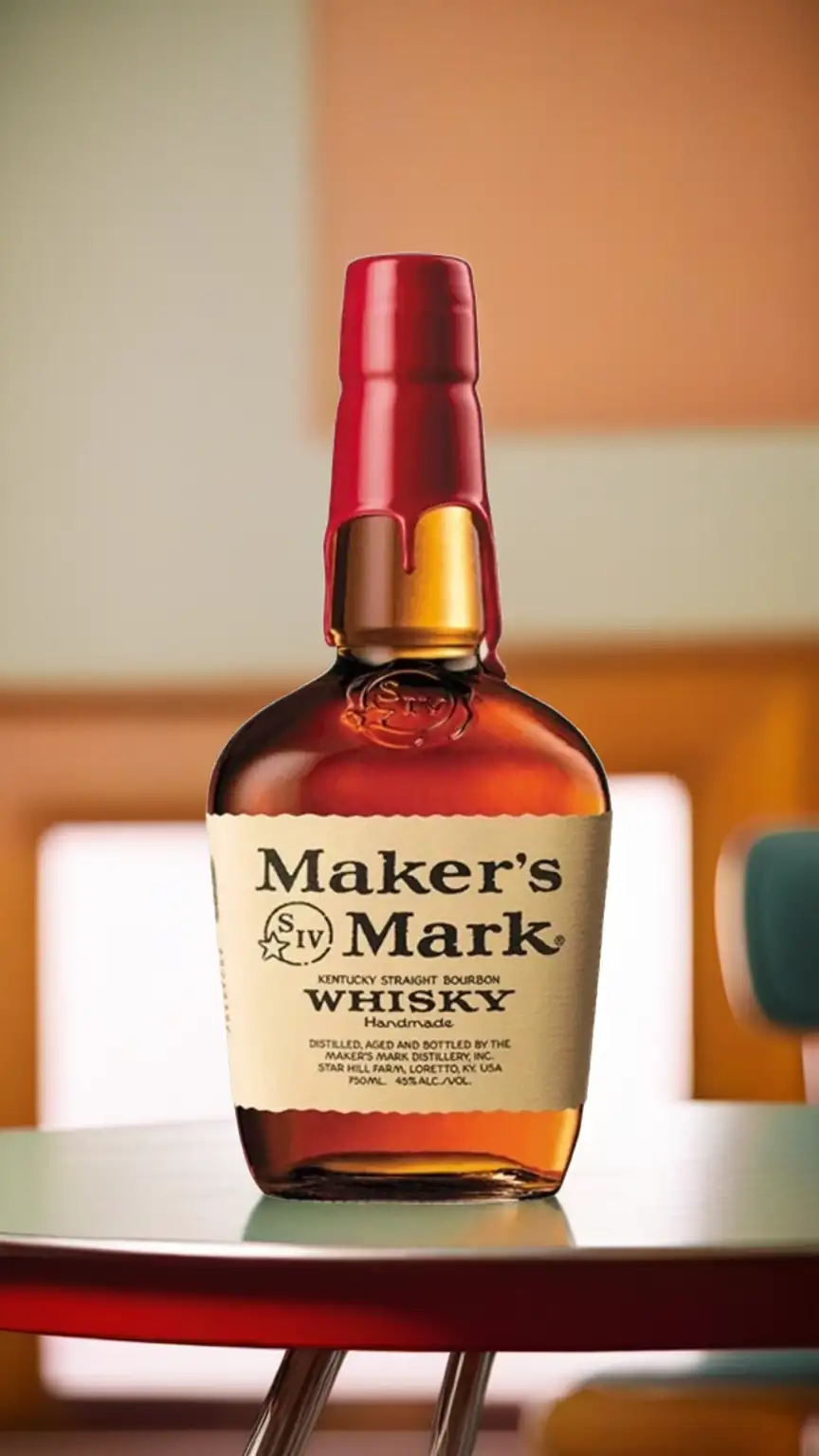 Maker's Mark bourbon bottle, known for its smooth and approachable flavor, a top choice for affordable bourbon.