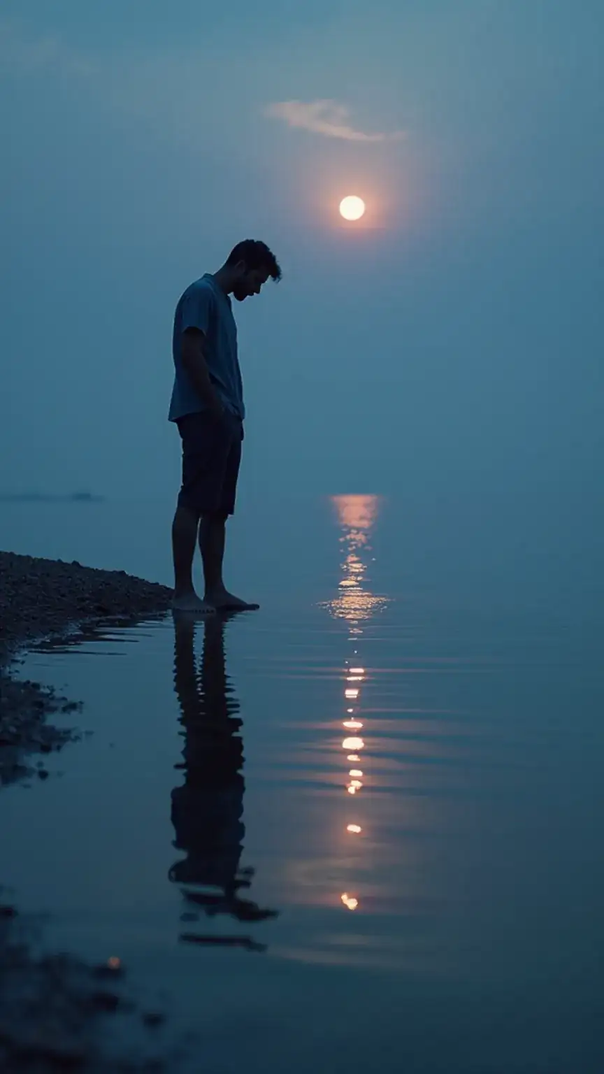 Man cultivating emotional intelligence through self-reflection, showing inner balance. Keywords: emotional intelligence, self-awareness, mindfulness for men, personal growth.