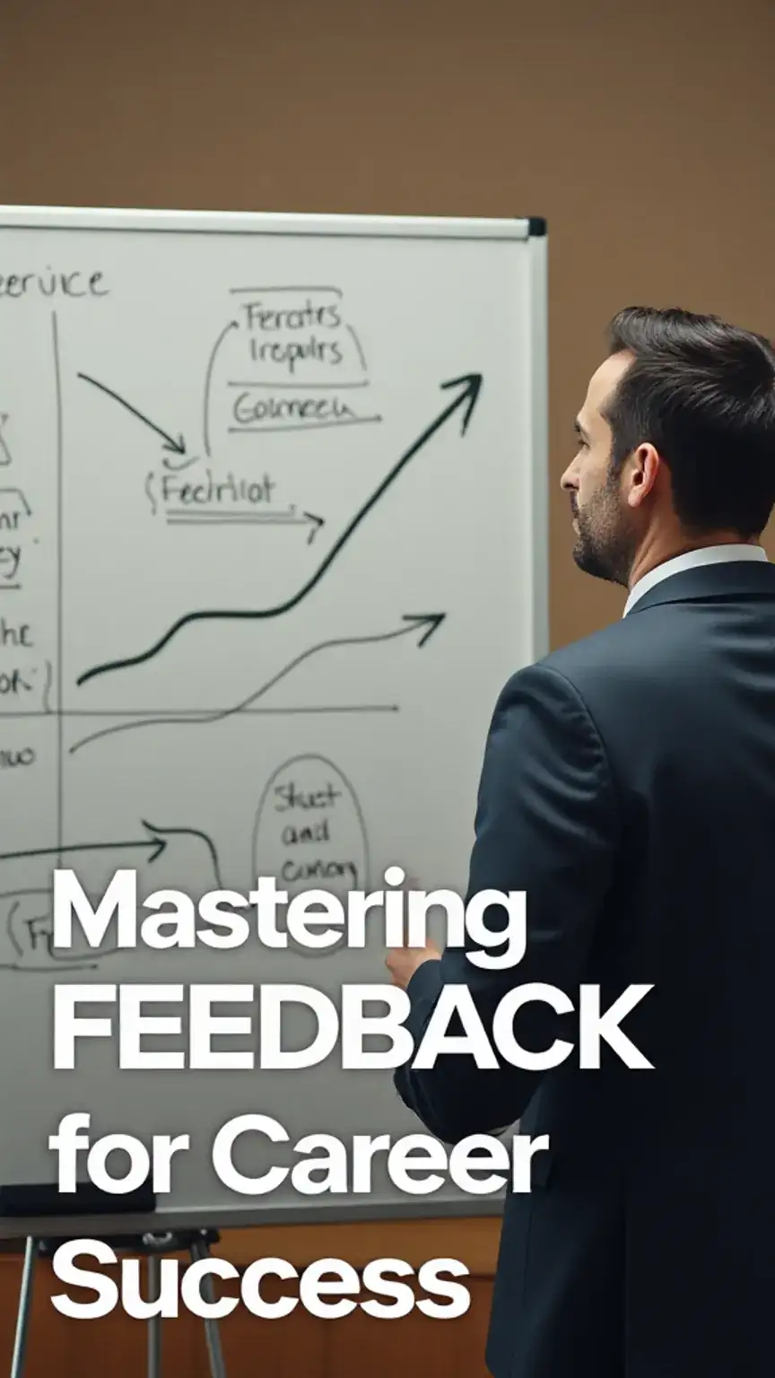 Man analyzing whiteboard for feedback, career advancement, professional growth, workplace communication, giving and receiving feedback.