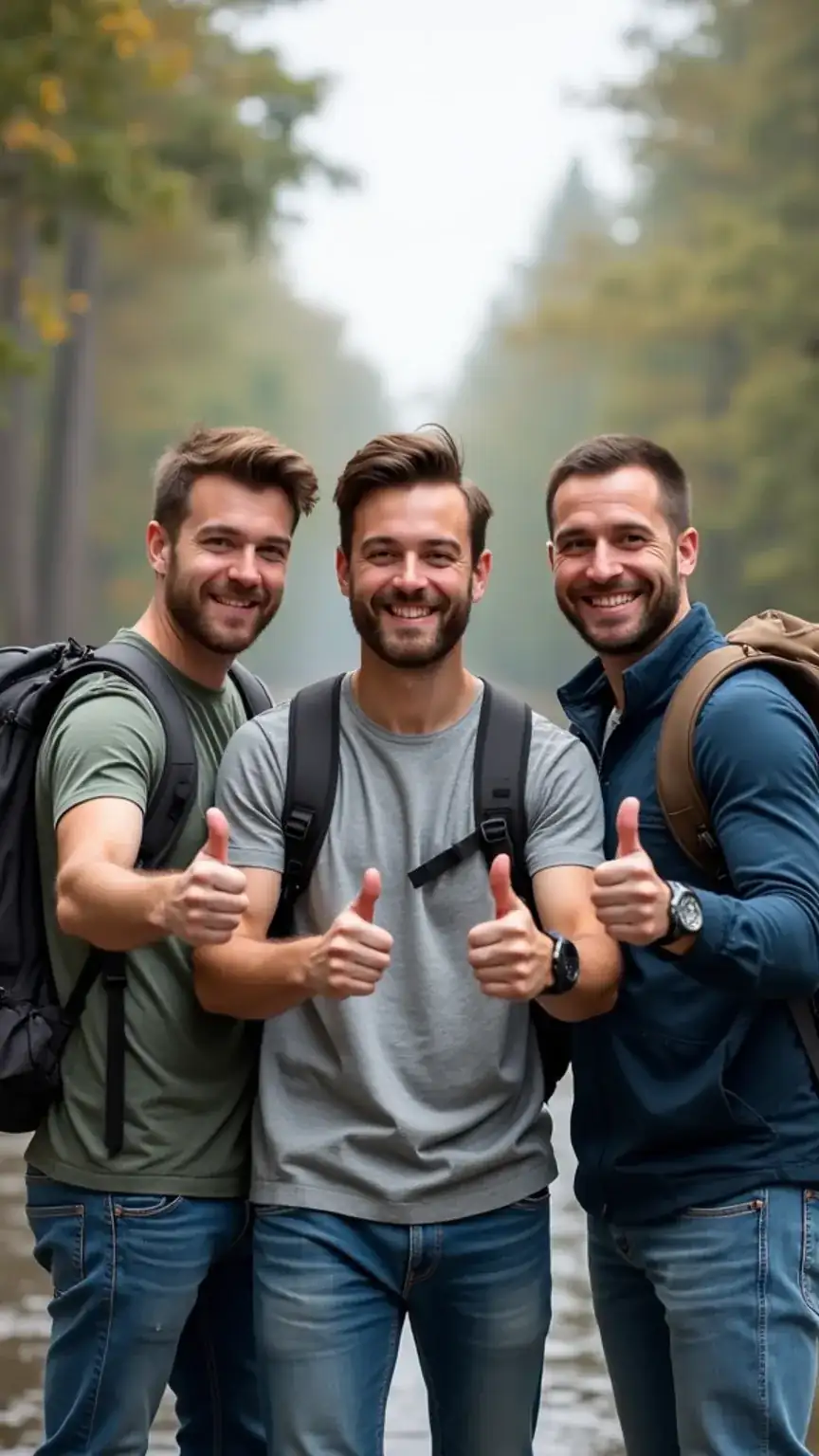 Men with top backpacks for work and travel, sharing tips and enjoying their gear, emphasizing camaraderie and smart packing.