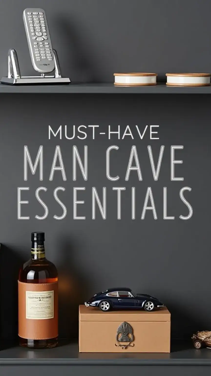 Essentials for a man cave: whiskey, coasters, organizer, car model. Man cave essentials, unique man cave items, personalized man cave decor.