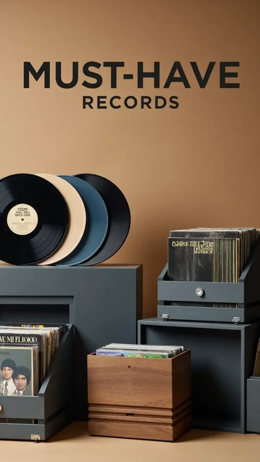 Must-have vinyl records for starting a collection, including classic albums by The Beatles, Led Zeppelin, and Pink Floyd.