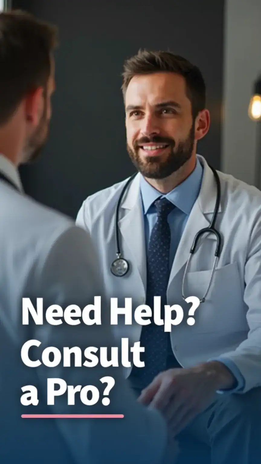 Men consulting a healthcare professional for sleep issues, highlighting the importance of professional guidance for sleep disorders and men's health. Sleep for men, insomnia help, sleep quality.
