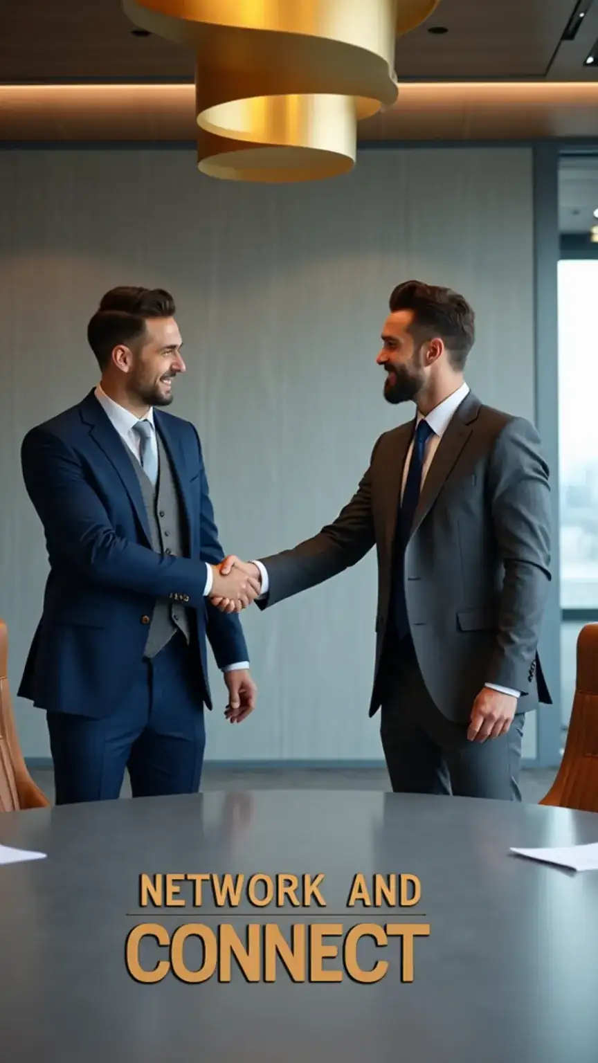 Networking for career change, connecting with professionals, finding career opportunities. Masculine visual style, professional networking, career adaptation.
