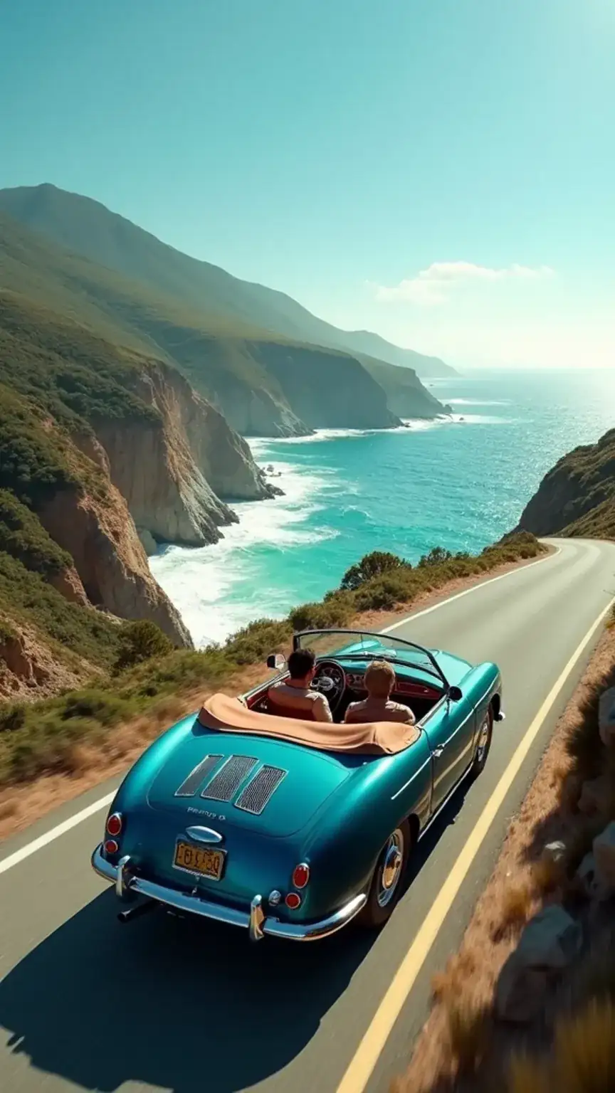Iconic Pacific Coast Highway road trip, California scenic drive, best US road trips for men, ocean views, men's adventure.