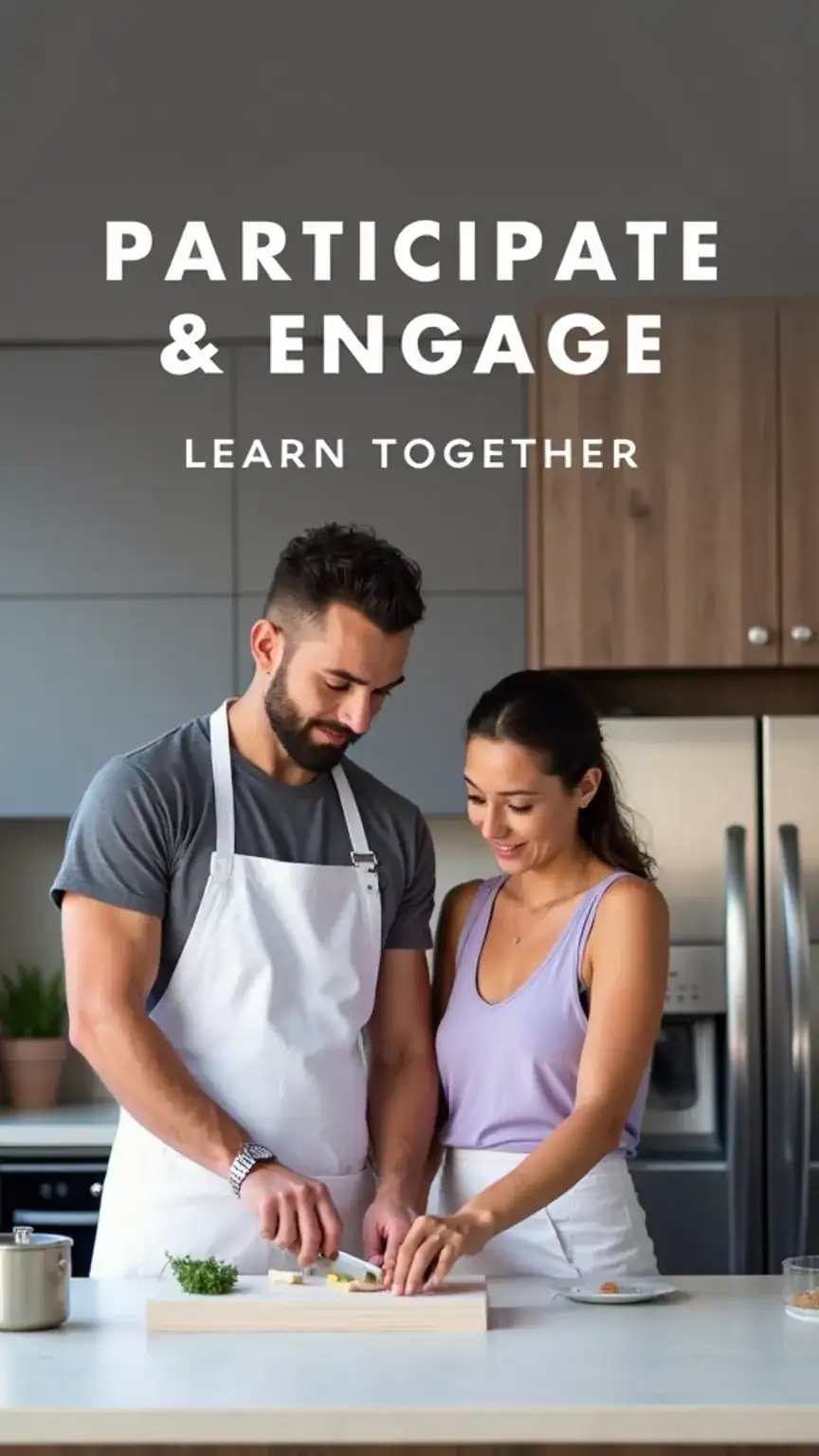 Couple engaging in shared hobbies. Relationship advice on partner support, participating in men's interests, and building connection.