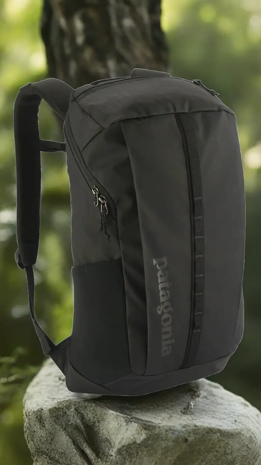 Patagonia Black Hole backpack, a top travel backpack for men, showcasing water-resistant material and ample space for adventure gear.