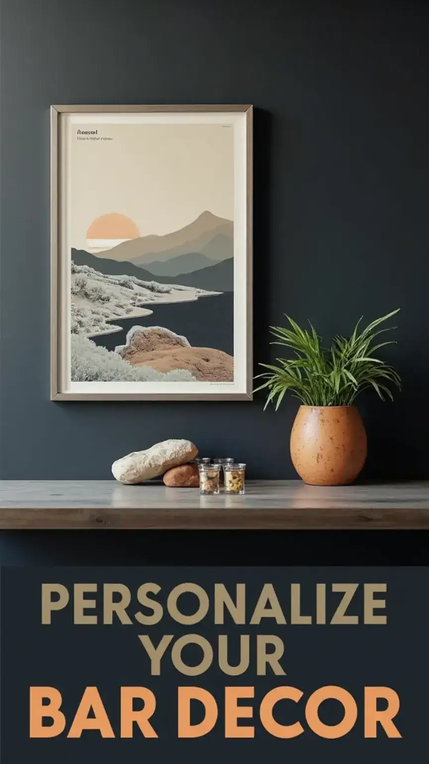 Personalize your home bar with unique decor like vintage posters and artwork. Creative bar décor ideas to enhance your stylish bar.