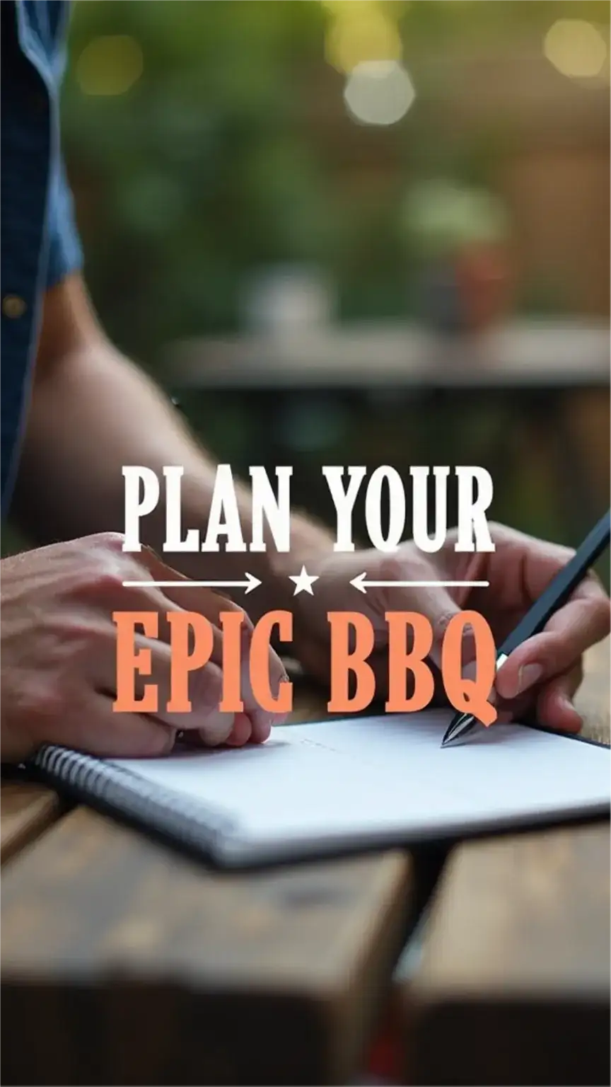 Planning a backyard BBQ, organizing a guest list and menu. BBQ planning tips, hosting an epic party, summer gathering.