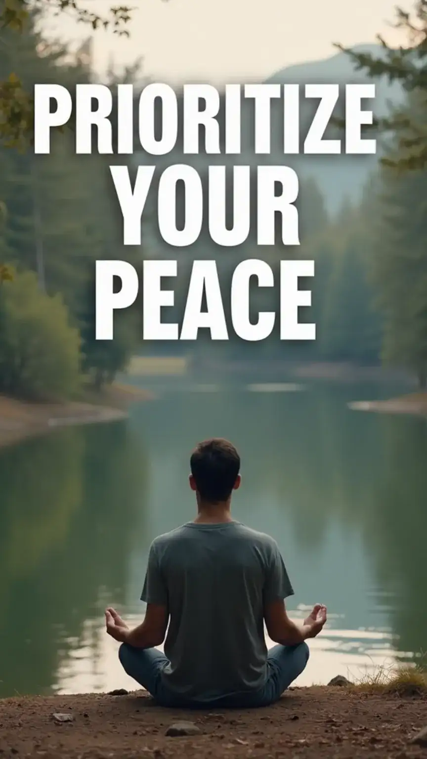 Man meditating outdoors, illustrating self-care for men, promoting men's mental health and mindfulness practices. Vertical image for Pinterest.