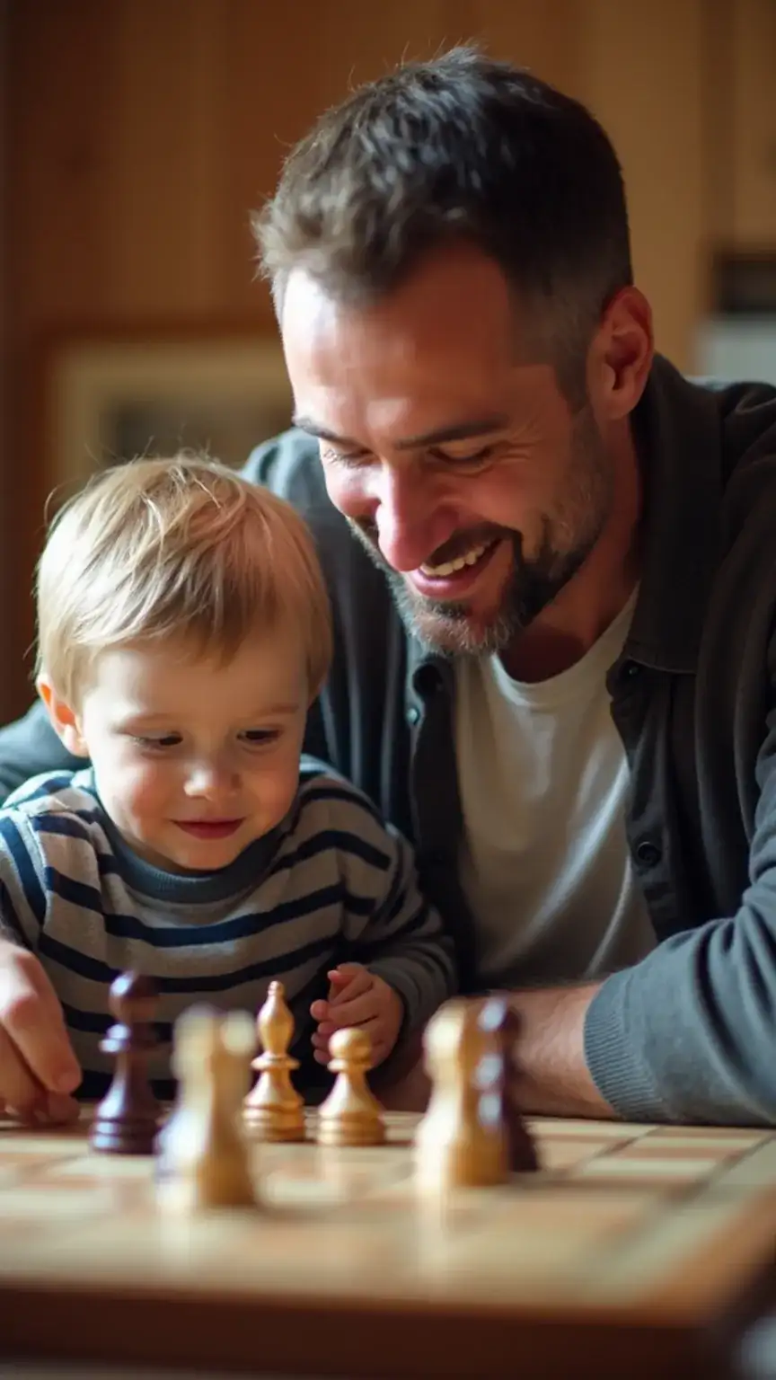 Quality family time for dads, father-child bonding, game night with dad, work-life balance activities.