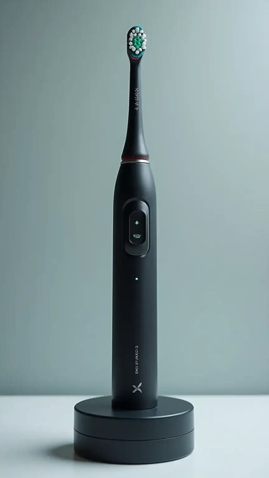 Rechargeable electric toothbrush for travel, a convenient and hygienic accessory for men's personal care on the go.