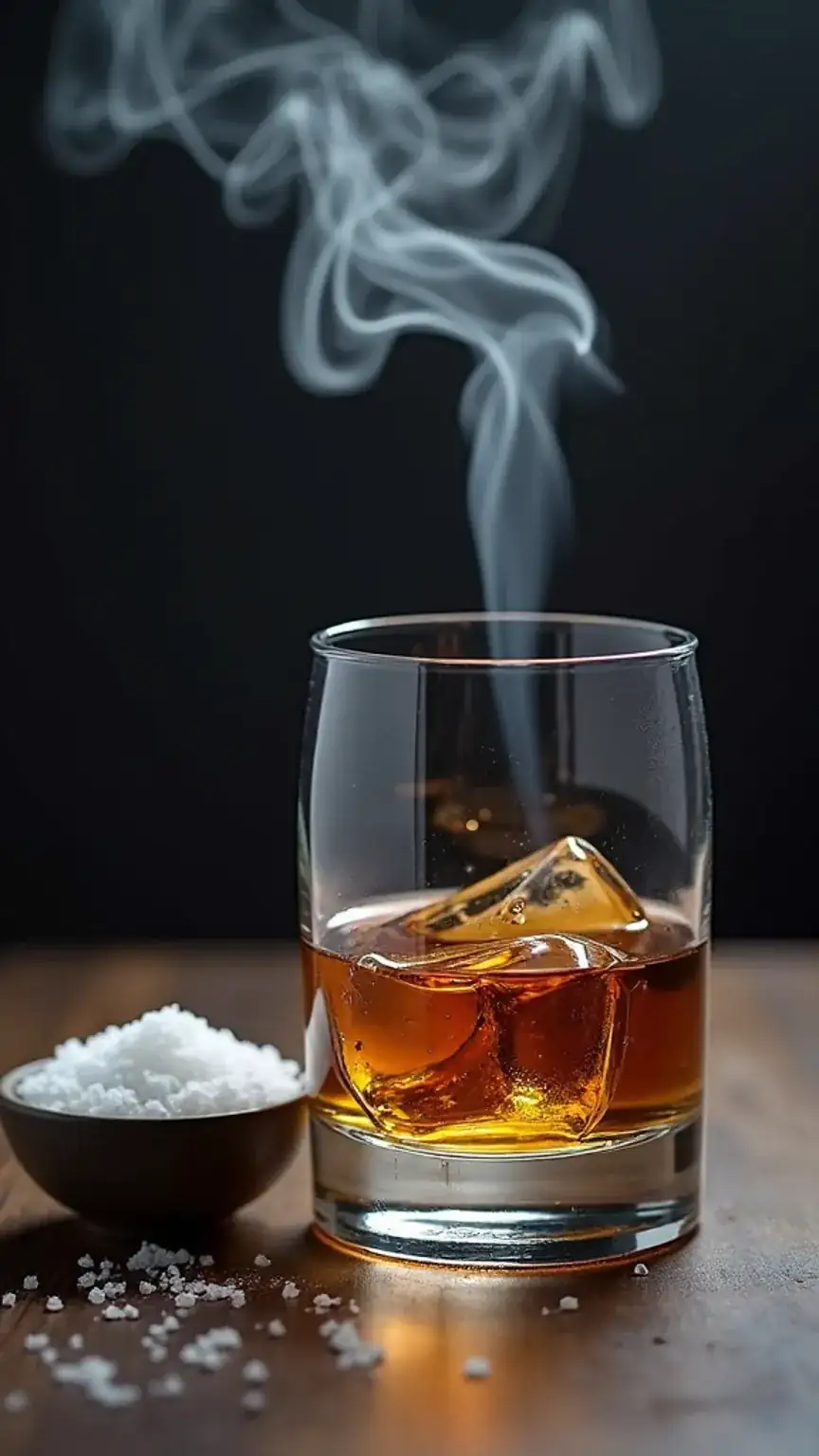 Scotch tasting notes of smoky, peaty, and complex flavors, depicted in a bourbon vs scotch guide.