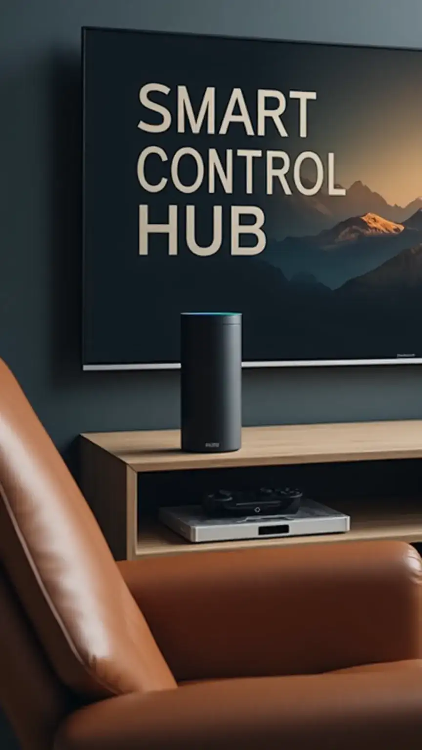 Amazon Echo smart speaker in a man cave setting. Voice-controlled assistant for music, information, and smart home control. Essential tech for modern man caves.