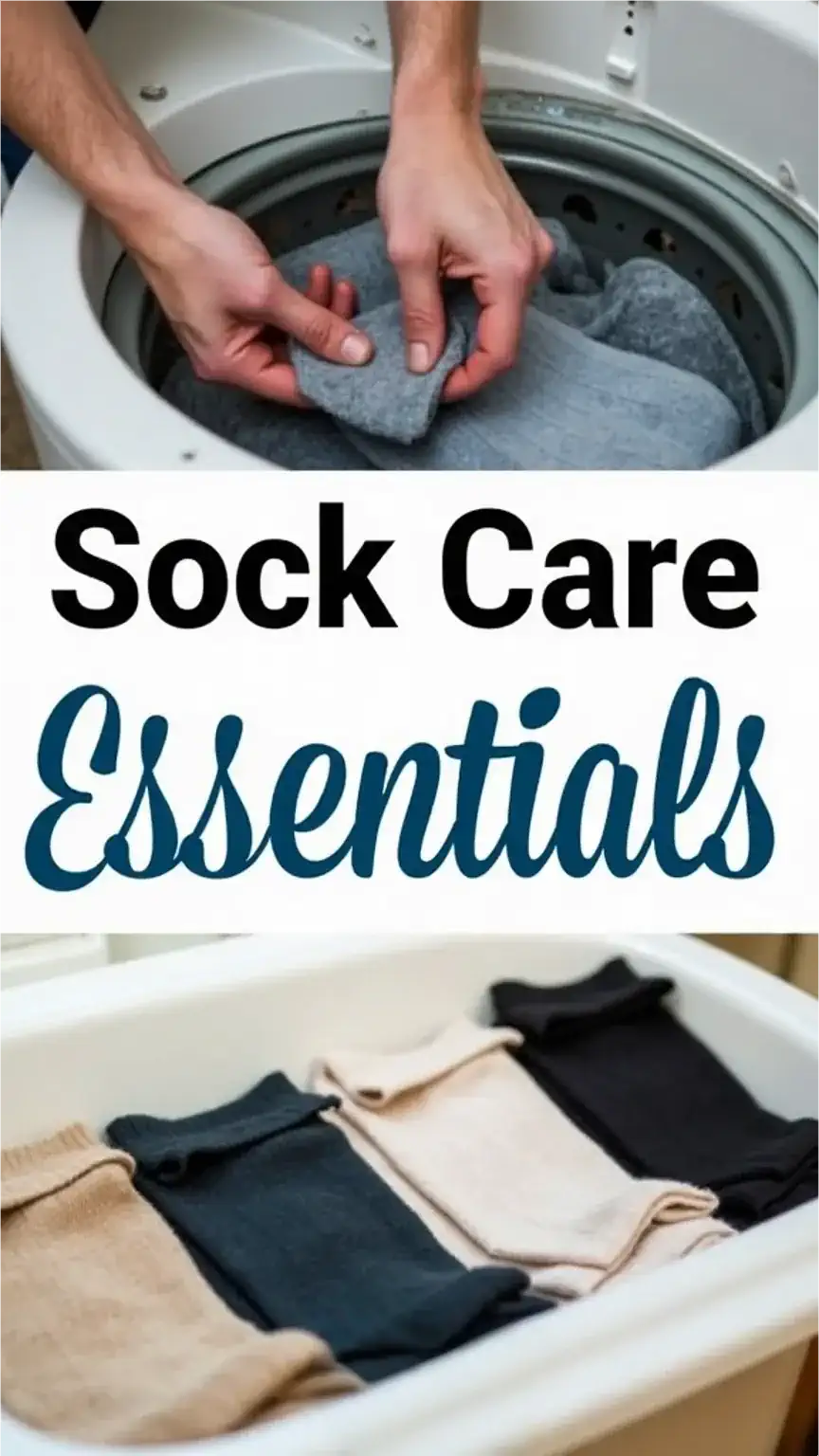 Men's socks being washed or neatly folded, how to care for men's socks, sock maintenance tips, best sock care.