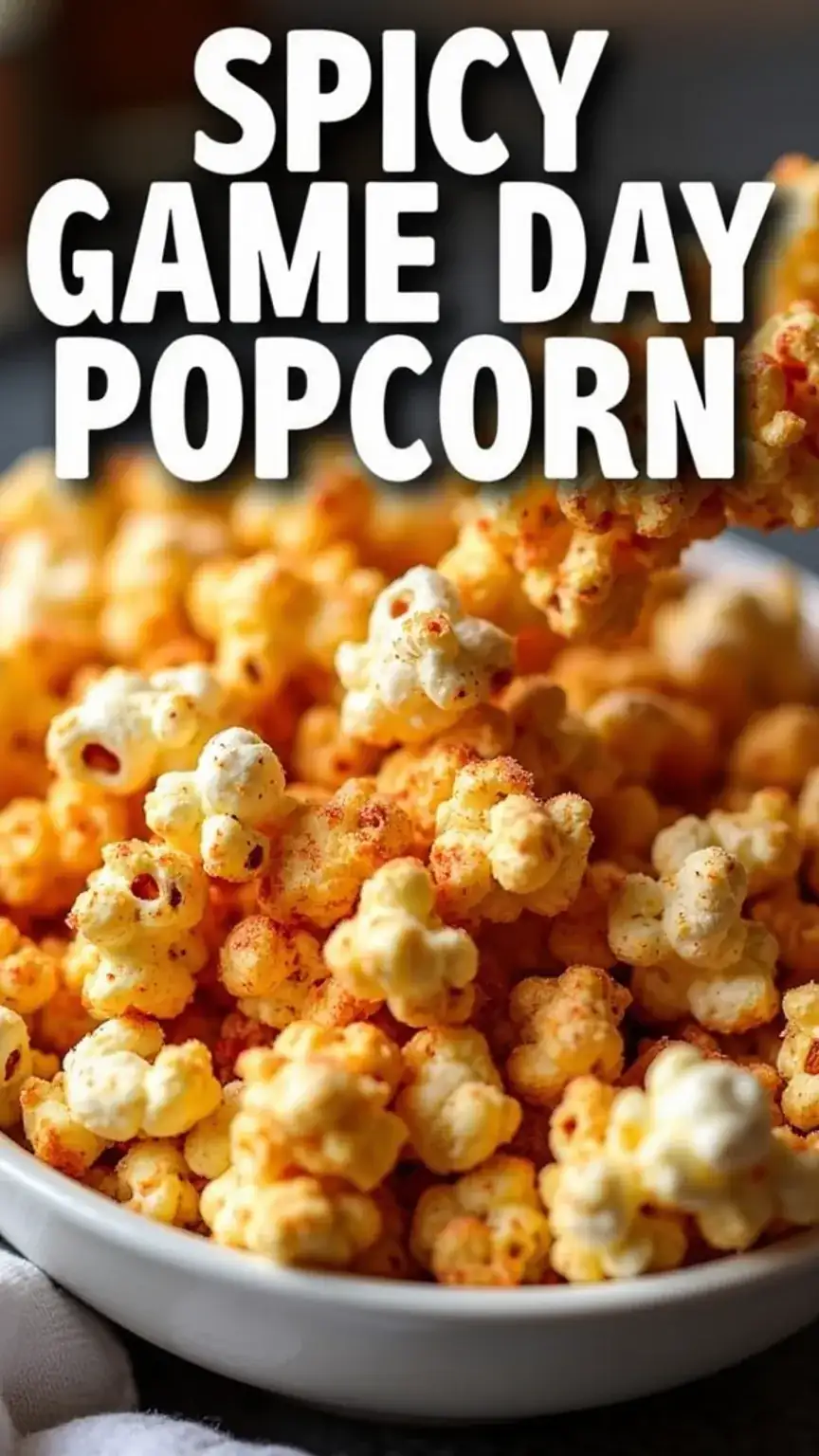Easy recipe for spicy popcorn, a flavorful game day snack. Ideal party food for men, offering a crunchy and zesty option for game day.