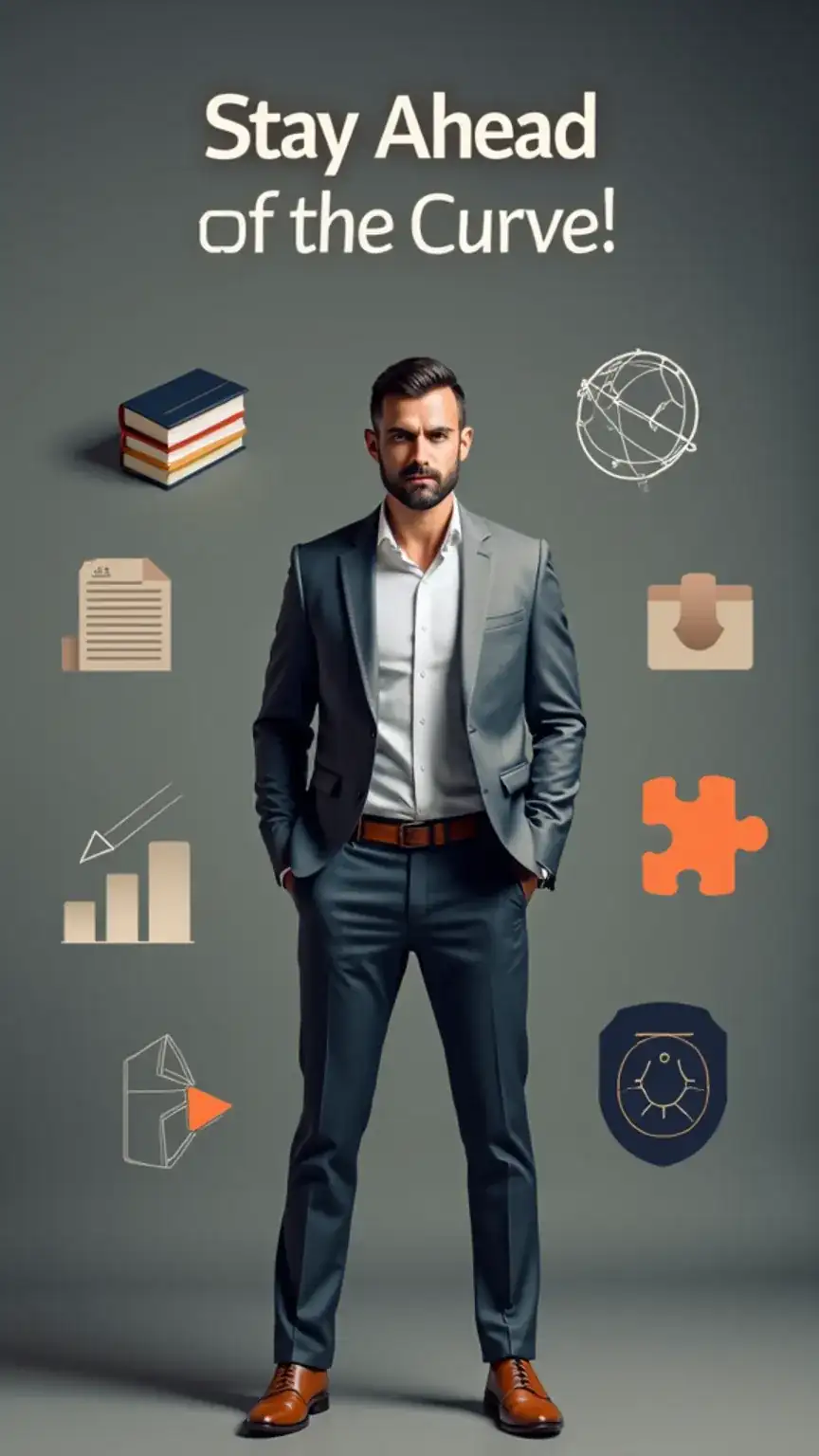 Collage of career success elements: learning, networking, skills, adaptability, and personal branding. Job market tips for staying relevant.