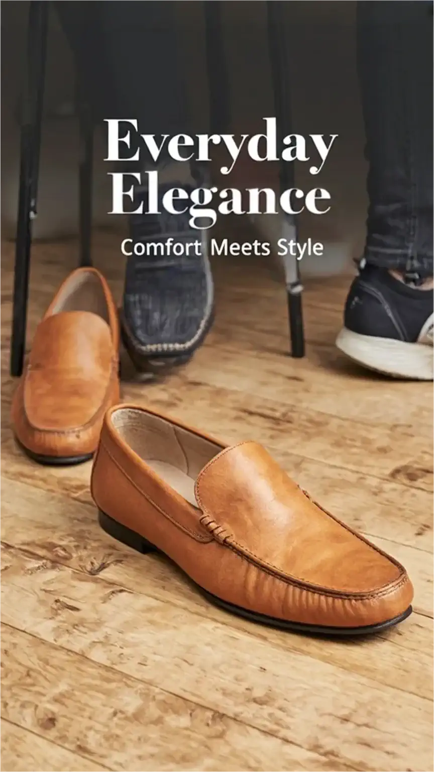 Tan leather loafers for men, stylish and comfortable for everyday wear, casual dress shoes, versatile footwear.
