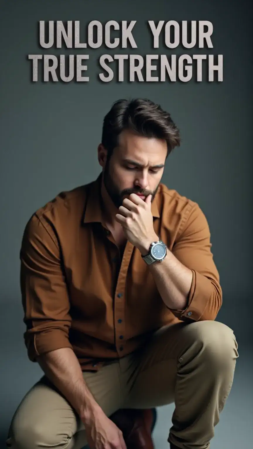 Man embracing vulnerability, showing emotional openness, unlocking true strength, male emotional intelligence, personal development.