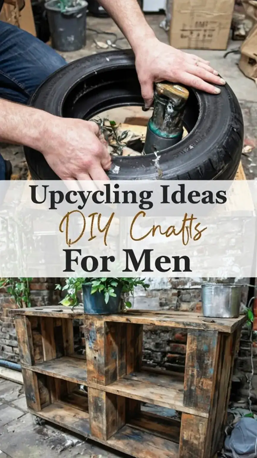 Upcycling as an eco-friendly DIY craft for men, transforming old items. Explore creative men's hobbies and sustainable projects.