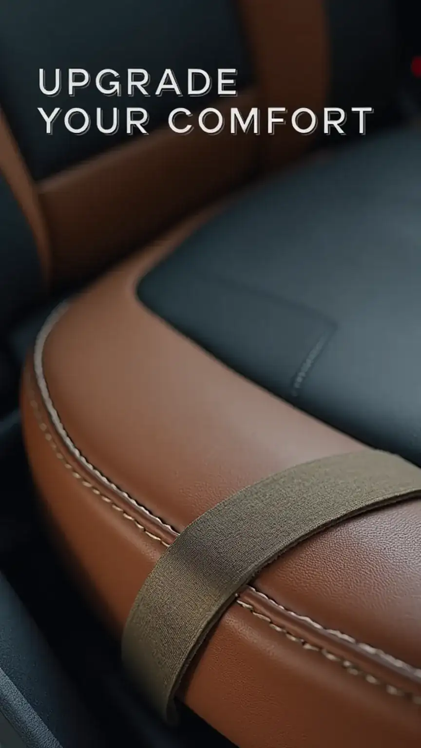 Close-up of a plush heated car seat cover, best car accessories, comfortable driving, men's car accessories for comfort, car seat upgrade.