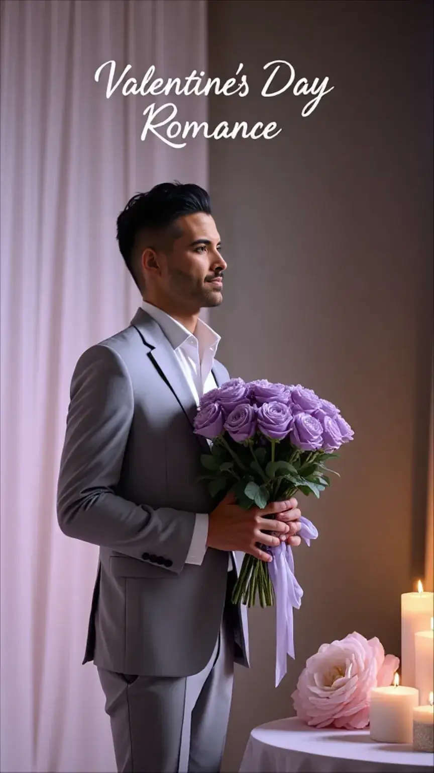 Man receiving flowers on Valentine's Day, showcasing seasonal etiquette tips for special occasions and relationship advice.