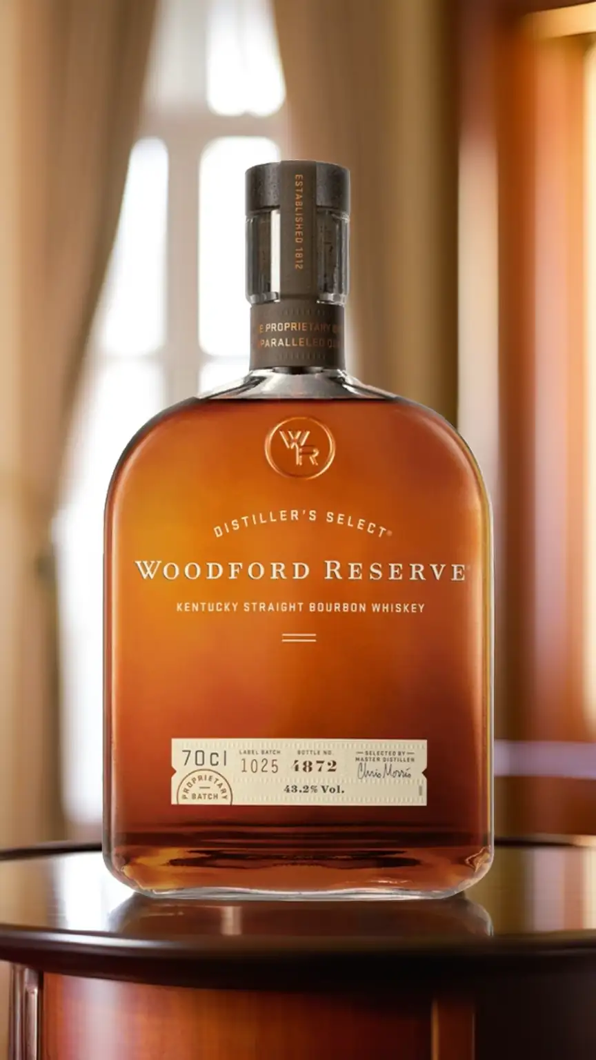 Woodford Reserve bourbon, a smooth and approachable choice among the best bourbons under $50, great for whiskey lovers.
